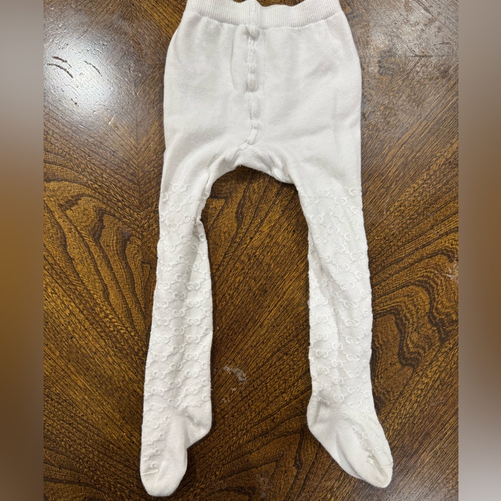 Gucci Cream Patterned Kids Tights